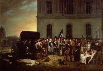 Enterrement des victimes de la Révolution de Juillet devant la Colonnade du Louvre, 30 juillet 1830